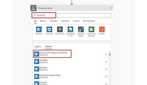 Send an HTTP request to SharePoint