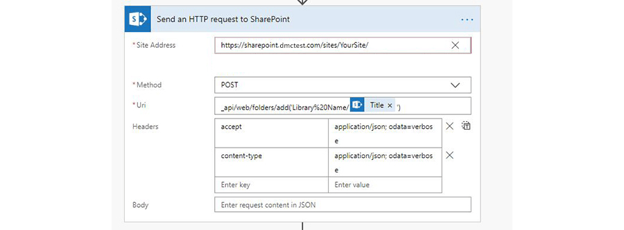 Set up an HTTP request to SharePoint