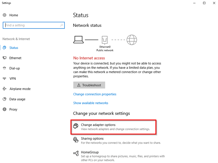 Beckhoff IPC Configuration 'Change Adapter Options'