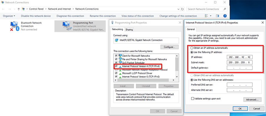 Beckhoff IPC Configuration 'Network Connections'
