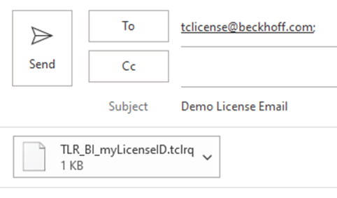 Beckhoff PLC programming demo license email example