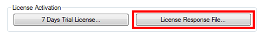 Beckhoff PLC programming 'License Response File' button