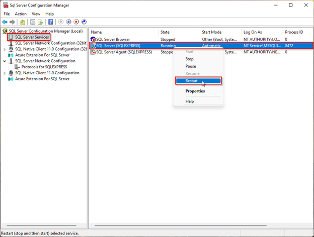 SQL Server configuration manager