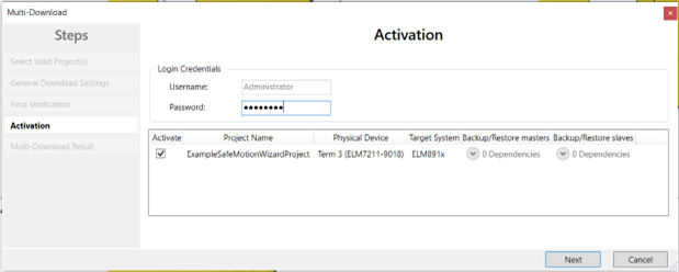 multi-download twinsafe activation