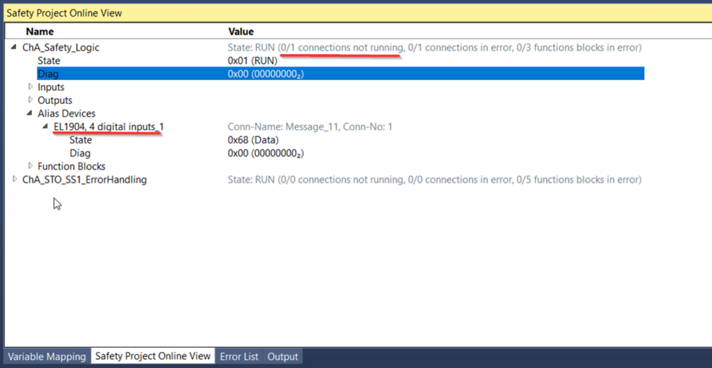 twinsafe project online view