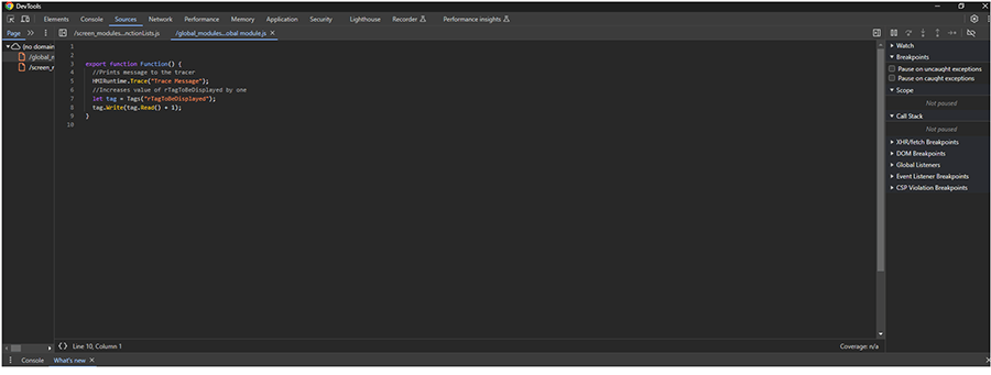 devtools sources