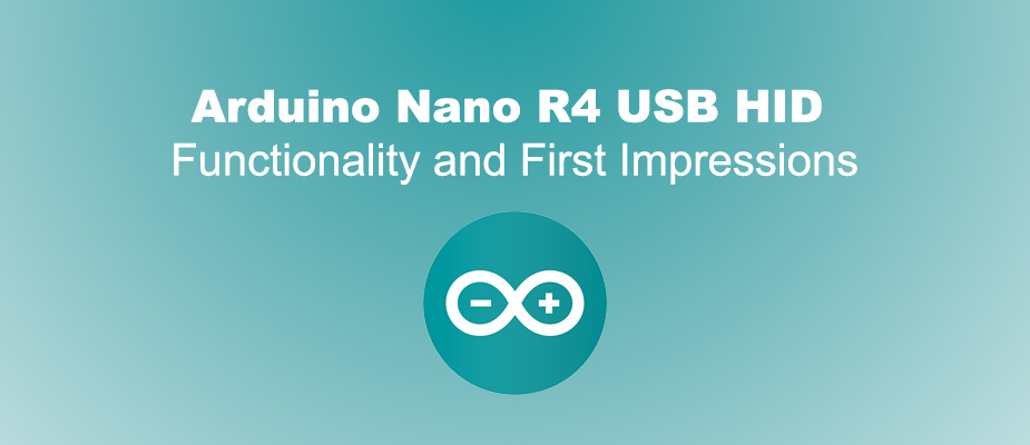 Arduino logo and Nano R4 USB HID text