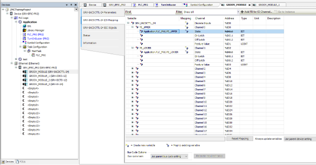 Screen to configure mapping on the State tag of each I/O point