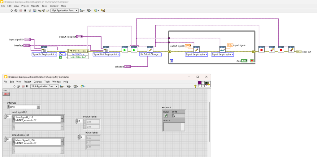 Configuring Broadcast LIN Communication in LabVIEW
