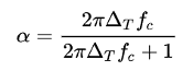 filter coefficient formula