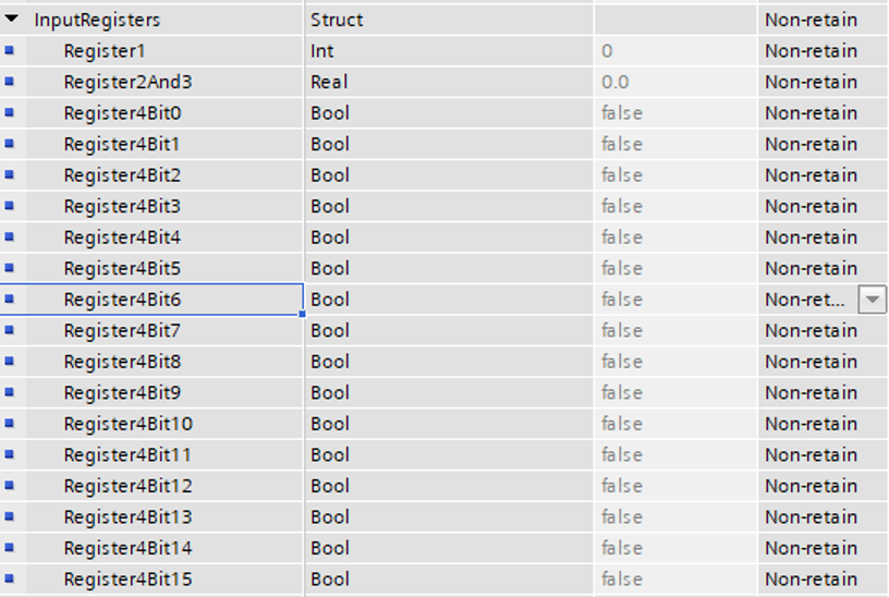 Modbus TCP interface