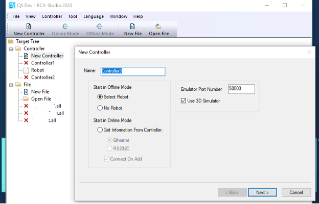 RCX-Studio 2020 display window