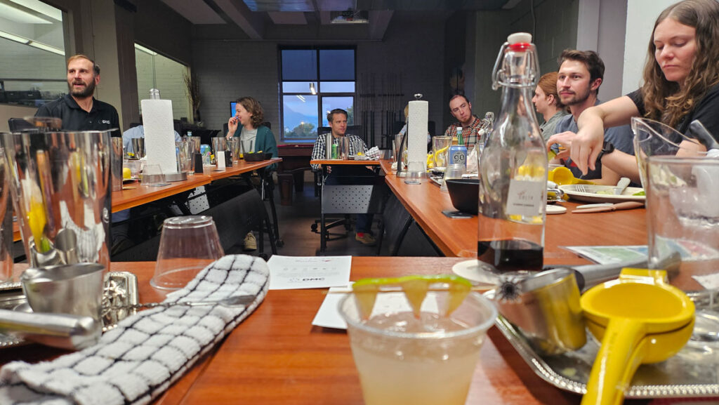 Denver office welcome party with craft cocktails