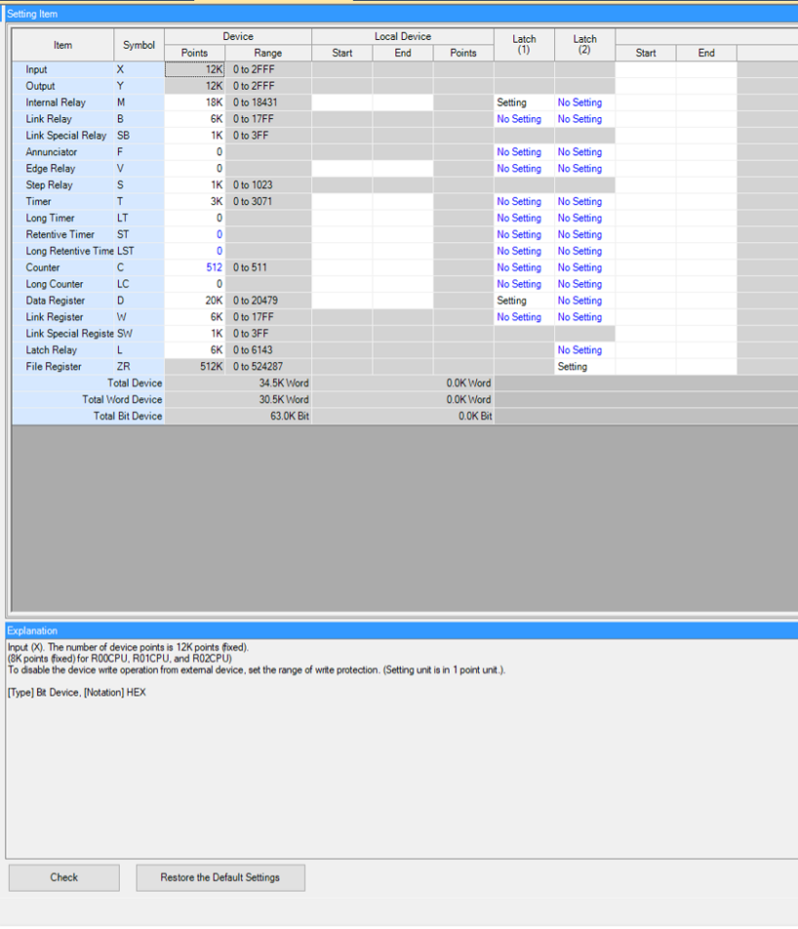 GxWorks3 Reallocating Device Points