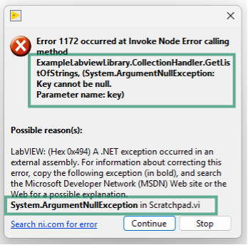 C# in LabVIEW interface