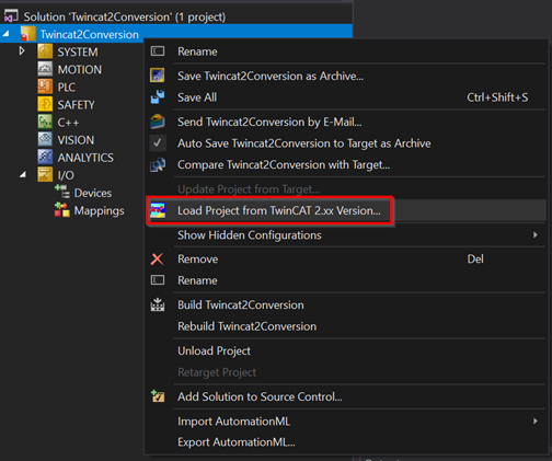 TwinCAT 2 Conversion
