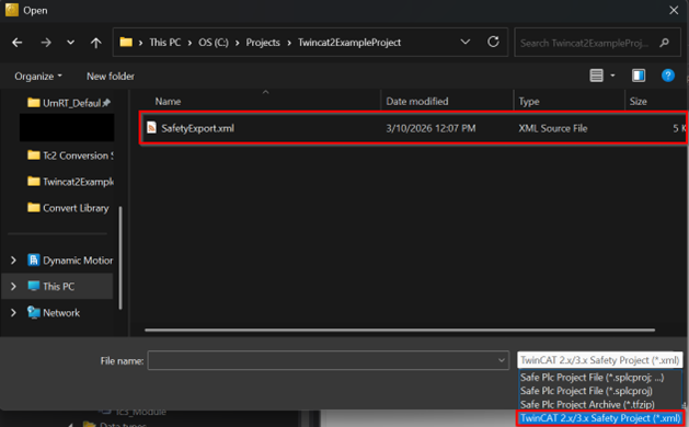 TwinCAT Safety Export