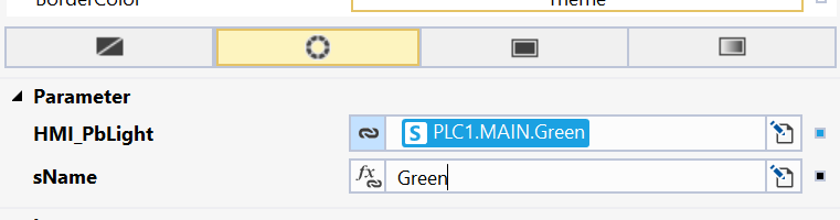 Image of an HMI property configuration screen within TwinCAT program.