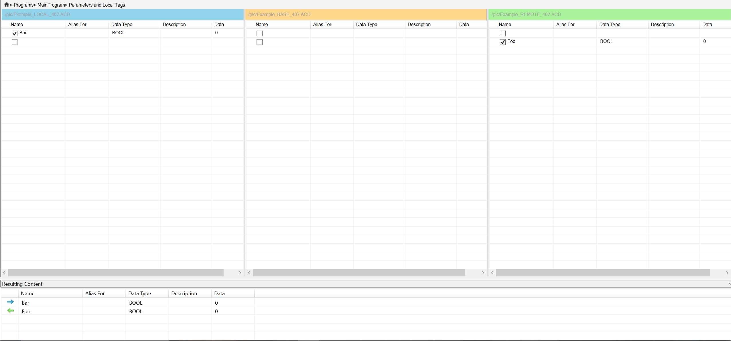 Folder tags with defined scope tags.