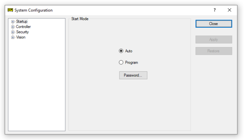 Epson RC+ System Configuration window.