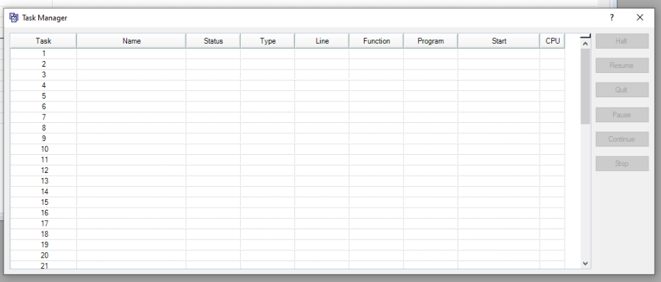 Epson RC+ Task Manager window