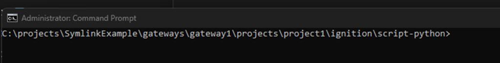 Administrator: Command Prompt window active in a specific directory path.