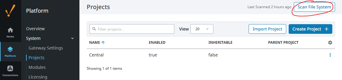 Project File Scan button in Ignition 8.3