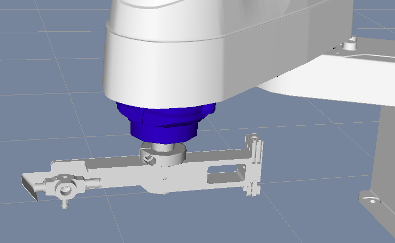 3D rendering of a SCARA (Selective Compliance Assembly Robot Arm).