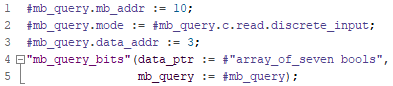 Image of a code snippet written in Structured Text (ST).