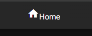Screenshot of "home" link and "home" icon. The icon is positioned awkwardly off-center, making it look crooked.