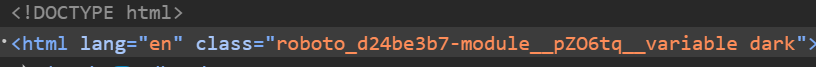 HTML tag showing the dynamically-generated CSS class.