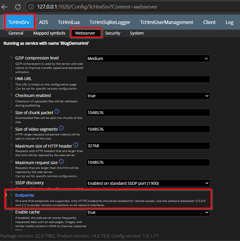 TcHmiSrv webserver endpoints