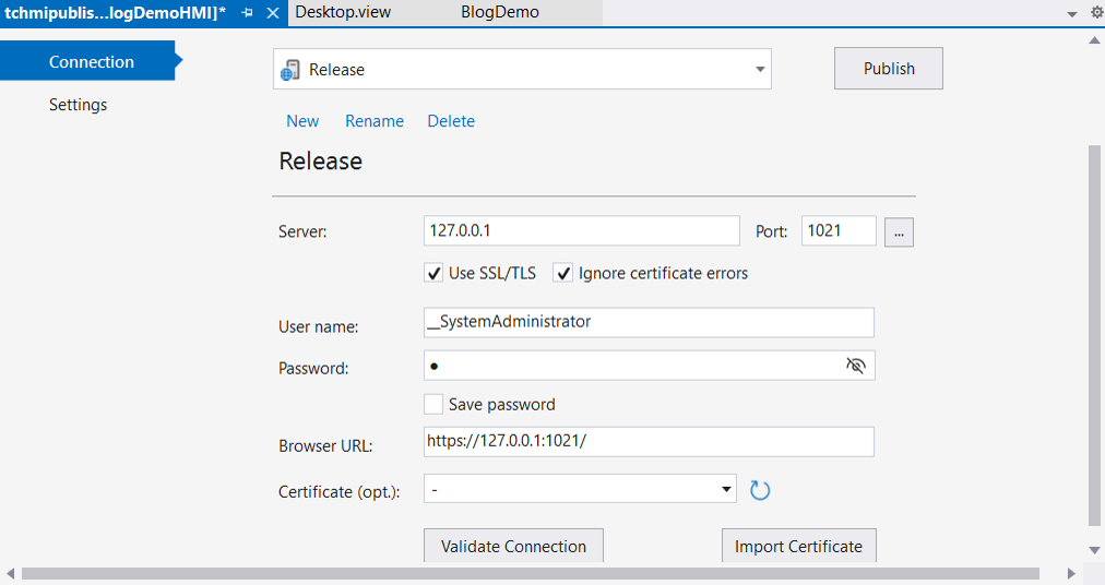 Beckhoff HMI sever connection