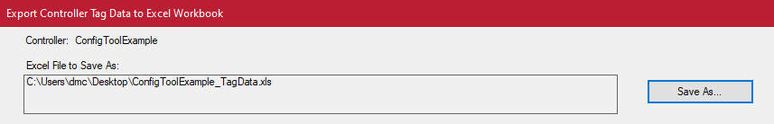 Config ToolExample save file path
