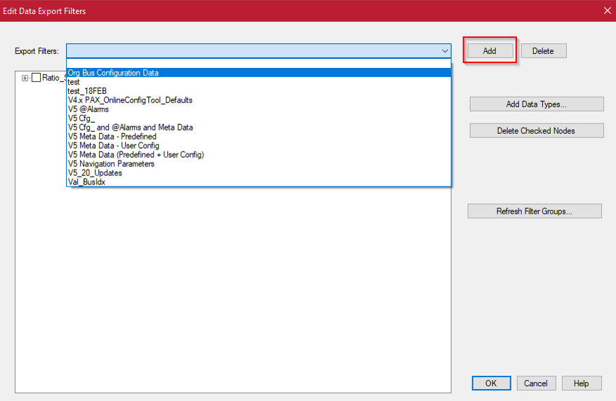 Org Bus Configuration Data option