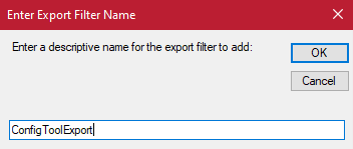 Export Filter Name