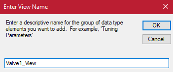 "Enter View Name" modal