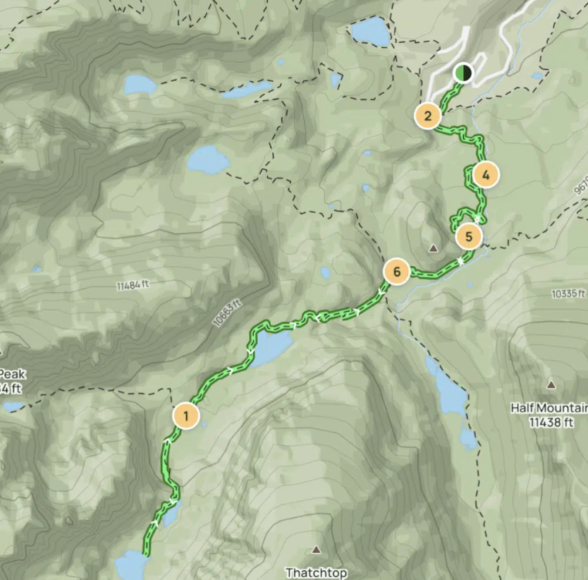 Sky Pond Trail map