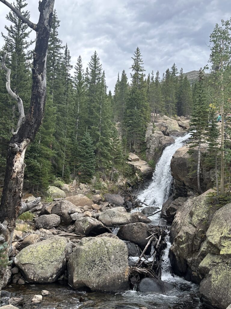 Rocky Mountain National Park trail waterfall