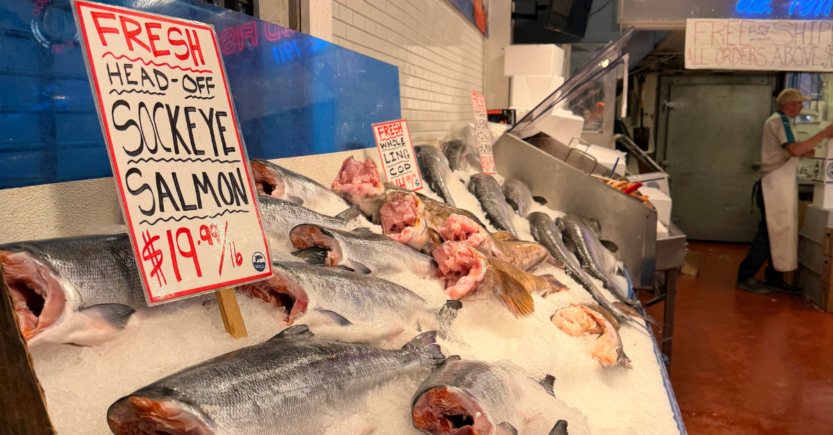Fish stand at Pike Place Market