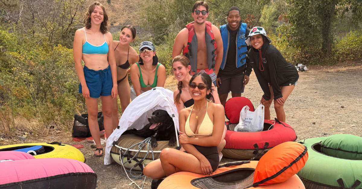 DMC team members posing before Yakima River float
