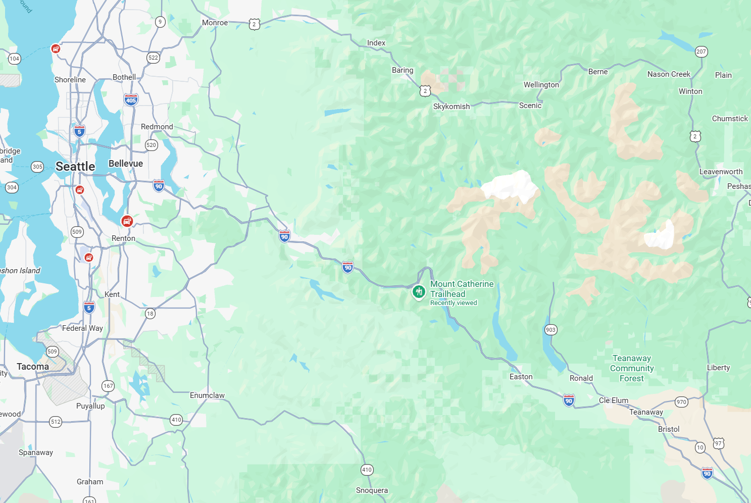 Map of Mount Catherine, WA