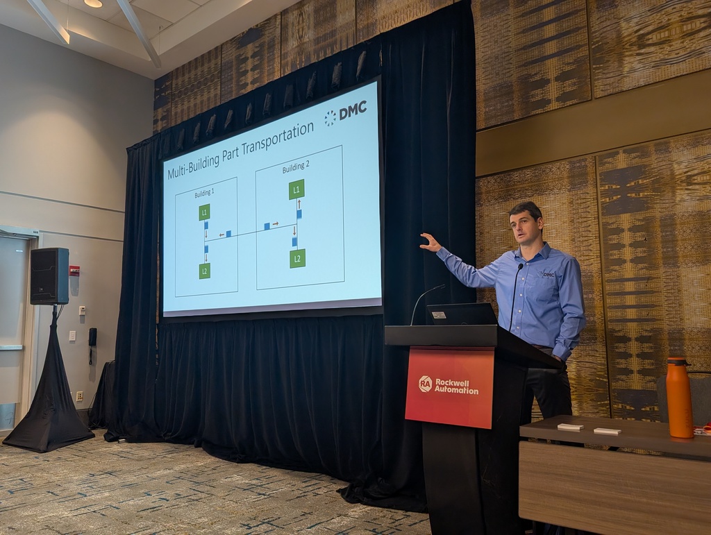 DMC engineer presenting at Rockwell Automation Fair 2025