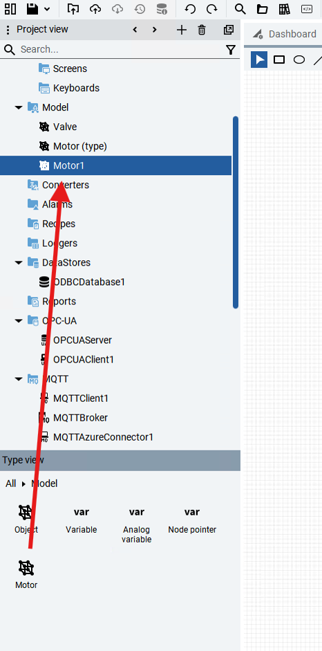 FactoryTalk Optix 'Motor1'