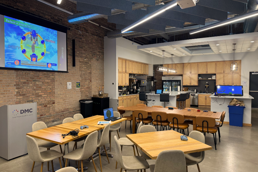 Chicago kitchen with retro games on the tables