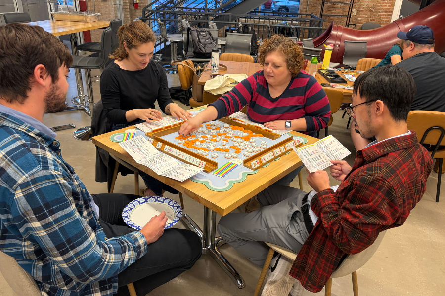 DMC employees playing Mahjong